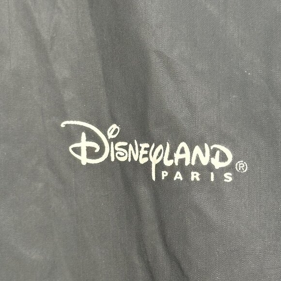 Disneyland Paris Vintage Black Windbreaker Jacket S/M With Hood & Drawstring Hem - Picture 4 of 12